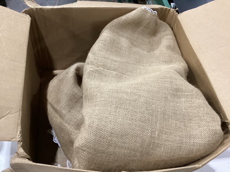 Condition photo showing As Is for preboun 3ft x 30 ft wedding aisle runner outdoor natural burlap aisle runner for wedding ceremony wide rustic jute carpet rug with lace outdoor beach ceremony decorations for garden lawn church 3 x 30 feet burlap lace style