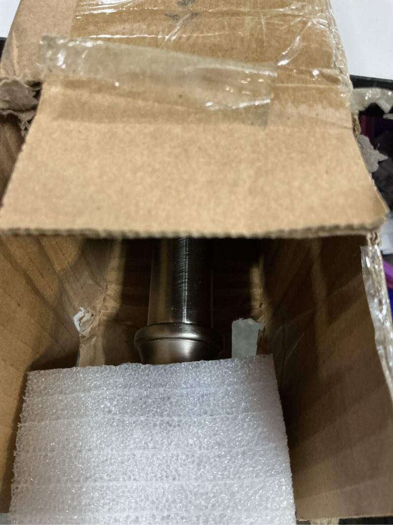 Condition photo showing Good Condition for 1 inch double curtain rods 36 to 72 inches, adjustable telescoping window drapery rod, dual heavy duty curtain rods with iron-finials for sliding glass door, patio, bedroom, kitchen, brushed nickel 36"-72" brushed nickel