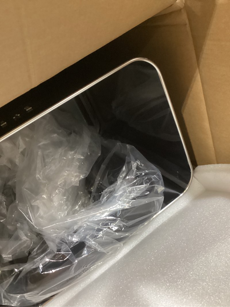 Condition photo showing Good Condition for eko vintage 50l / 13.2 gallon motion sensor trash can, dual compartment 32l + 18l stainless steel kitchen garbage bin, touchless automatic waste & recycling bin with lid for home office, matte black vintage 50l-matte black