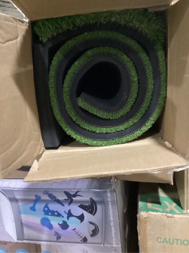 Condition photo showing New/Like New for dual turf golf hitting mat with ball tray, 5x4 & 6x4 ft, 26mm/31mm thick, alignment aid, golf practice mat indoor & outdoor, driving & chipping pad simulator mat standard 5x4ft–26mm