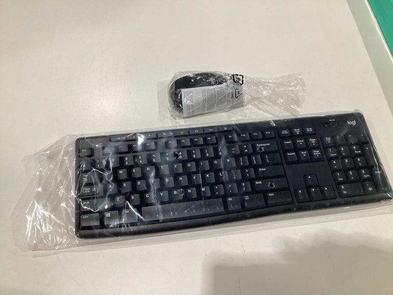 Condition photo showing As Is for Logitech MK270 Wireless Keyboard and Mouse Combo for Windows, 2.4 GHz, 8 Multimedia Keys, PC, Laptop, Wireless Keyboard Compact Mouse Combo - Black Black 1 Pack Combo