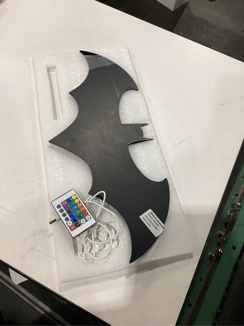 OUMYQ LED Superhero Bat Lamp Night Light with 16 Colors Remote Wall Sconce Acrylic Engraved Room Wal