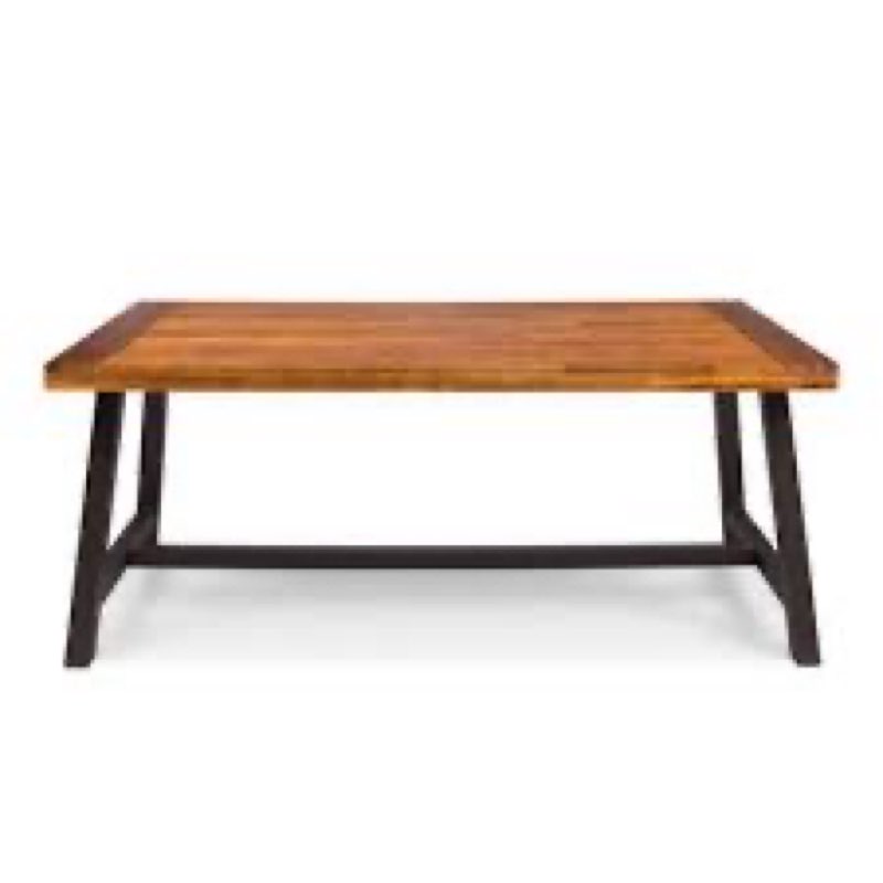Willyard Commercial Grade Indoor/Outdoor Rectangular Acacia Wood Patio Dining Table