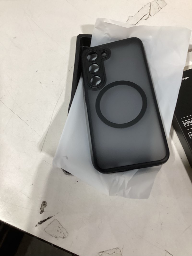 Condition photo showing Good Condition for CANSHN Designed for Samsung Galaxy S23 Case [Full Camera Protection] [Compatible with MagSafe] Translucent Matte Shockproof Protective Phone Cover 6.1 Inch - Black S23 Black