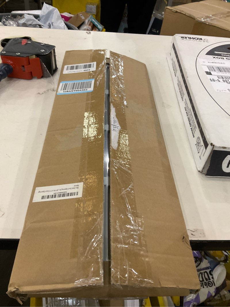 Condition photo showing Good Condition for Fits 20x6 Duct Opening Stamped Steel Return Air Grille Vent Cover Grille for Sidewall and Ceiling in White Surface Dimensions: 21.75"W X 7.75"H (20" W x 6" H Duct Opening)