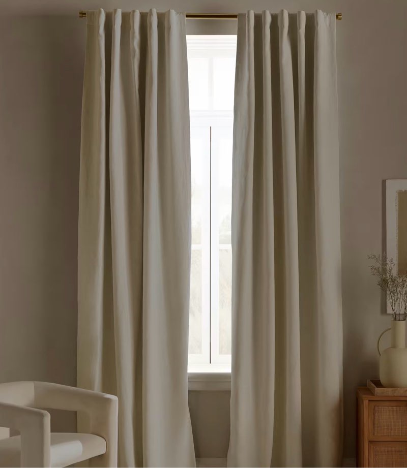 Quince European Linen True Blackout Curtain - Single Panel 48”x96”