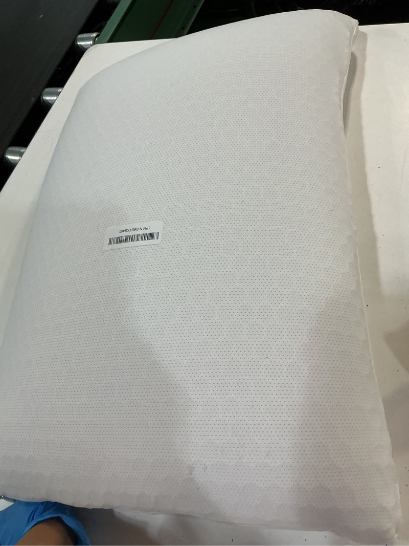 Condition photo showing As Is for purple harmony pillow – talalay latex foam cooling pillow for combo or side sleepers, 360º hex gelflex grid for no-pressure support and luxurious weightless feel - standard, medium feel, low height standard – low