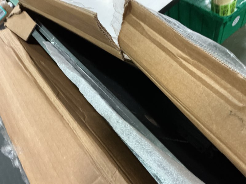 Condition photo showing As Is for Pamray 64 Inch L Shaped Gaming Desk with Power Outlets and Led Lights, Large Corner Computer Desk with Monitor Stand and Pegboard, PC Table for Home Office and Bedroom Black Black 64 inch