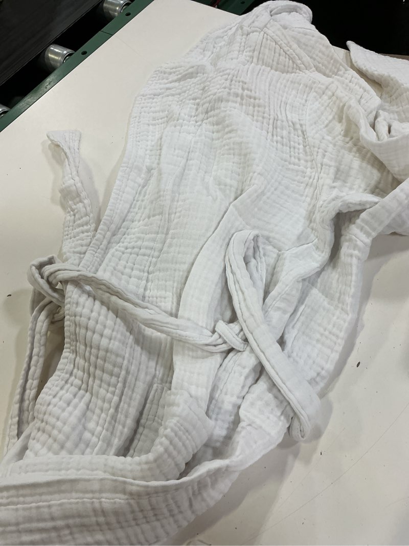 Condition photo showing Good Condition for soft layered turkish cotton robe, m, white
