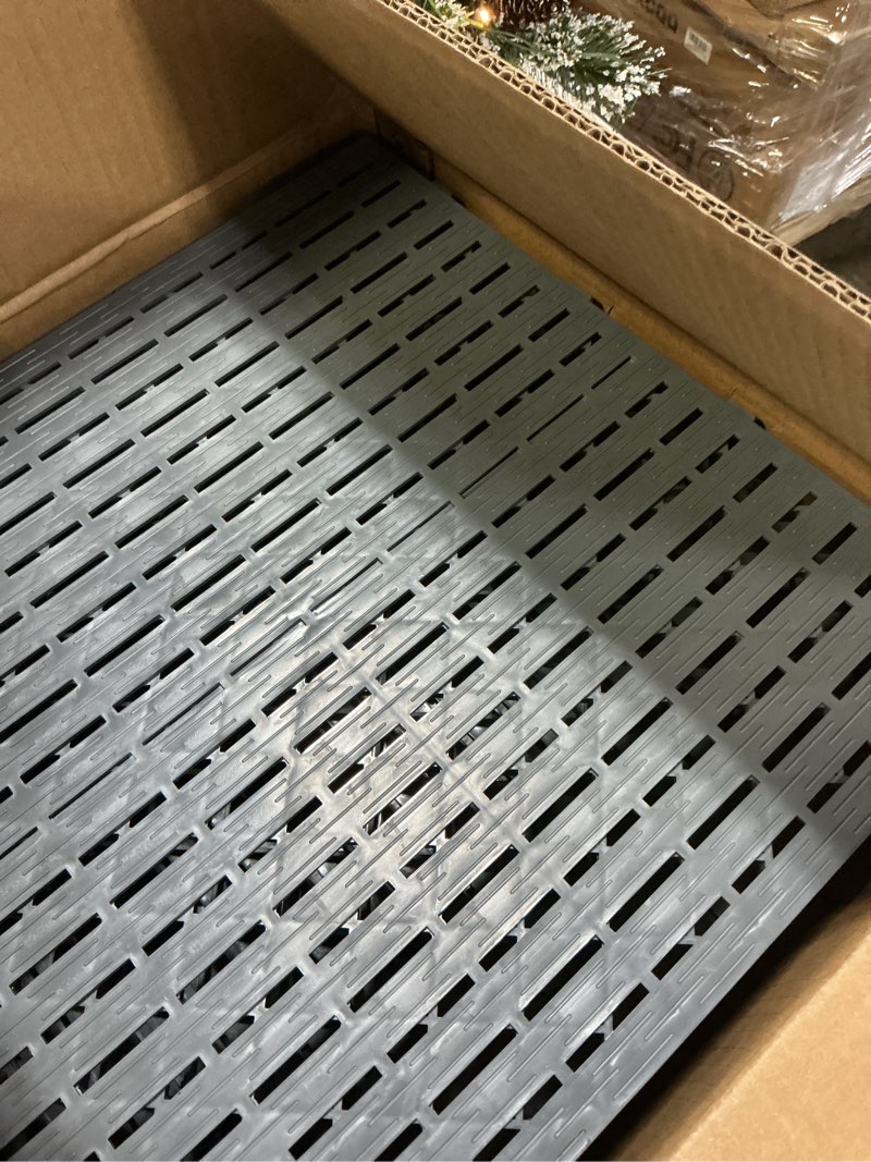 Condition photo showing Good Condition for 10 Pack Attic Flooring System Deck, 15.75" x 15.75" Waterproof Plastic Interlocking Deck Tiles, Easy-to-Install Floor Tiles & Walking Boards for Attic Storage, Garage, Basement, Indoor & Outdoor Use