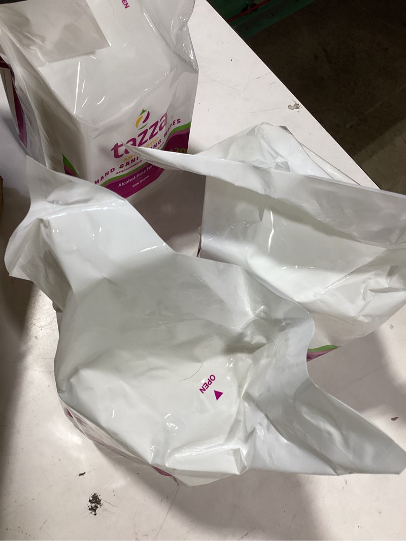 Condition photo showing As Is for tazza tazzawp1200 wet wipes - bulk 3x 1200 ct, durable pre-saturated cleaning gym equip wipes. 1 penny a wipe!
