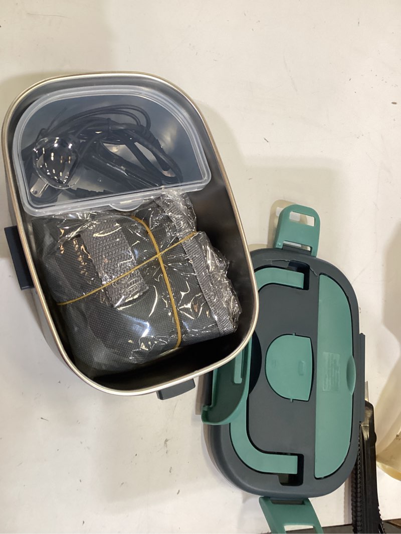 Condition photo showing As Is for aotto electric-lunch-box-portable-food-warmer: 90w heated lunch box for adults 2l stainless steel fast heating food heater for car, truck, work, travel,12/24/110v lonchera electrica portatil, blue