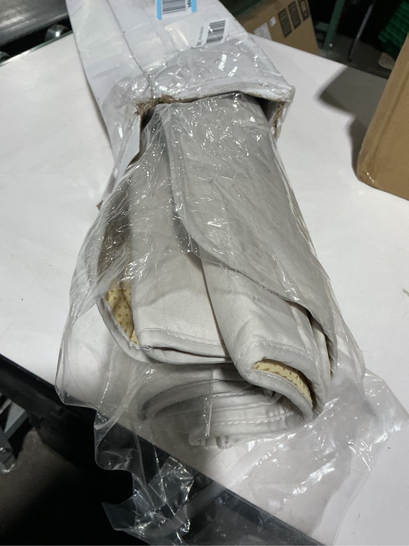 Condition photo showing As Is for Wooden Play Gym with Beige Mat, Foldable Baby Play Gym, Infant Activity Mat with 6 Hanging Toys, Natural Pine Wood Frame Activity Center, Easy to Assemble & Clean, Newborn Present for Boys & Girls Wooden play gym with mat