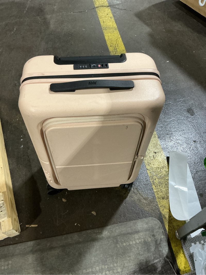 Condition photo showing As Is for Carry On Pro - 20" Hardshell with Front Pocket, Airline Approved Carry On Luggage with Wheels, TSA Lock Rolling Suitcase, Silent Spinner Wheels, USB Ports & Ejectable Battery - Blush Pink
