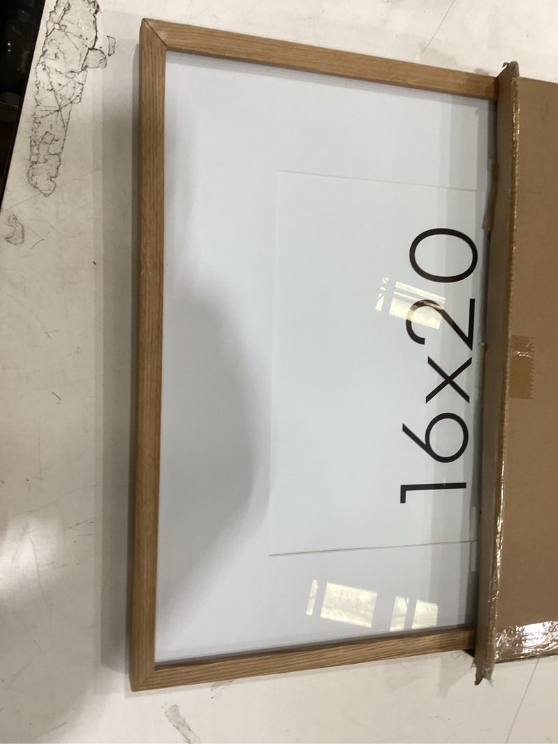 Condition photo showing Good Condition for 16x20 picture frame for wall, 16 x 20 solid oak wood frames, tempered glass, 16x20 picture frame with mat for 11x14, 16 by 20 wood frames, 16 x 20 matted poster frame, natural oak color oak 16x20 - 1p