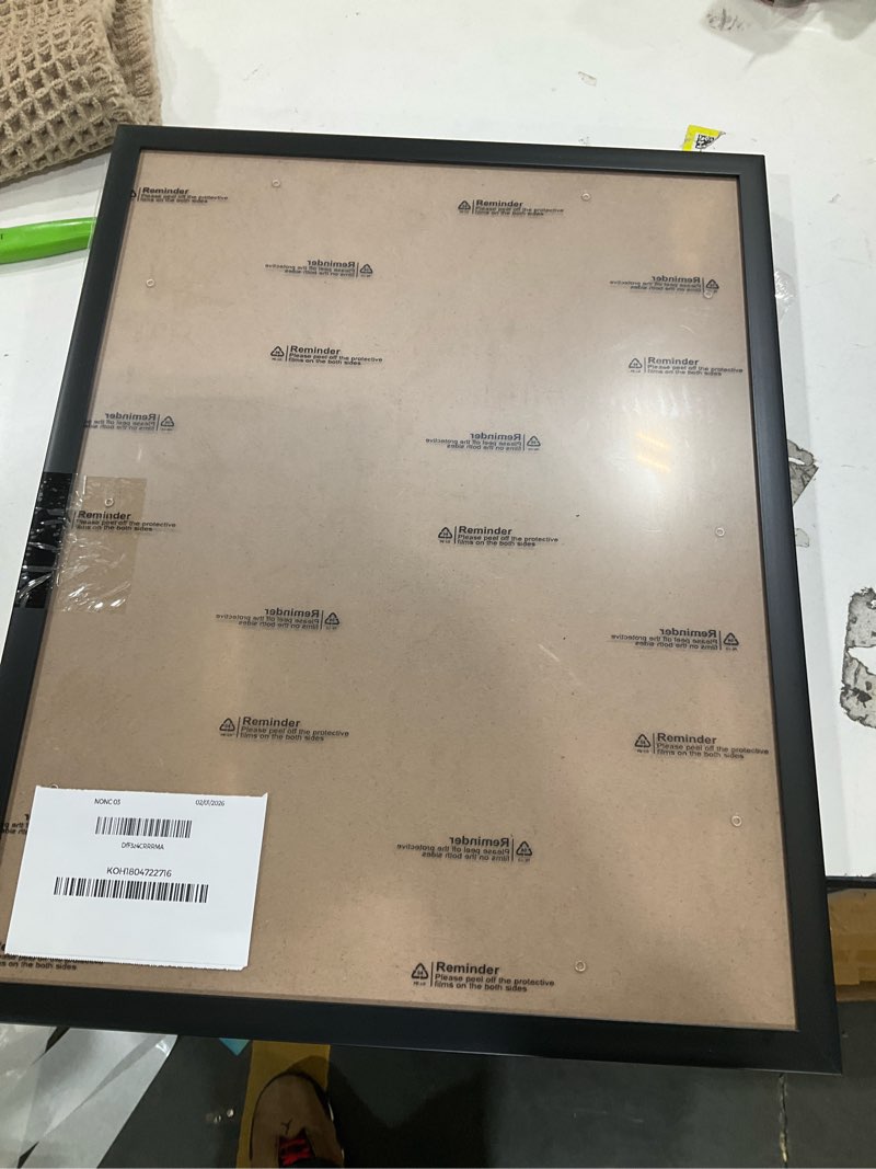 Condition photo showing New/Like New for 14x18 Picture Frame Set of 2, Black Photo Frames High Transparent Wall Gallery Desktop Horizontal Vertical for Canvas Collage Photo Poster Certificate 14 x 18 inches