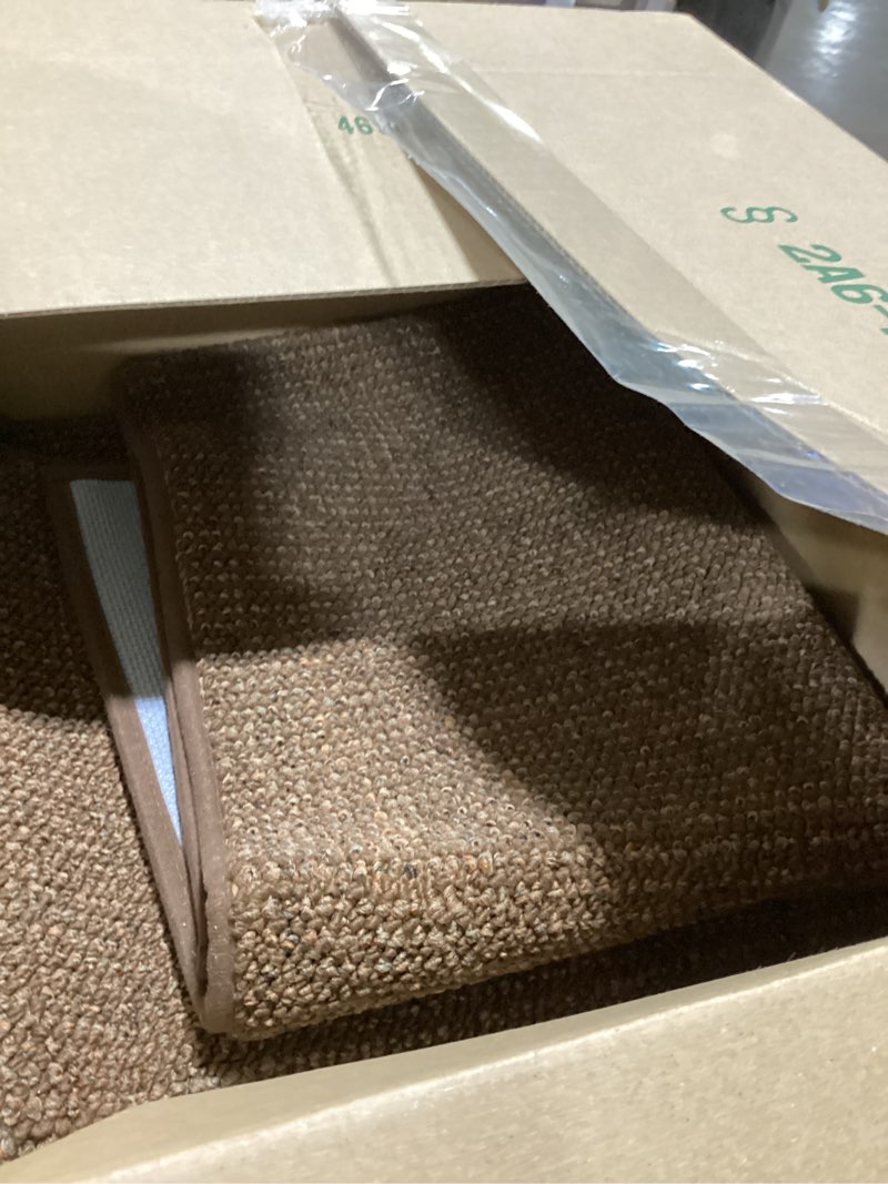 Condition photo showing As Is for beqhause dirt trapper door mat 36" x 60", non-slip washable doormats entrance mat, dirt resistant and absorbent welcome mat, low profile floor mats for front back door and entryway, brown brown 36" x 60" (rectangular)