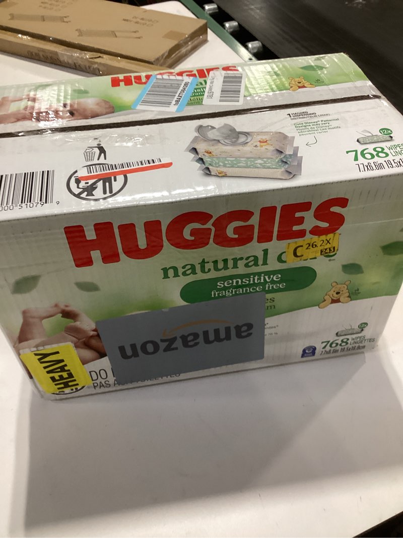 Condition photo showing New/Like New for Huggies Natural Care Sensitive Baby Wipes, Unscented, Hypoallergenic, 99% Purified Water, 12 Flip-Top Packs (768 Wipes Total), Packaging May Vary 64 Count (Pack of 12)