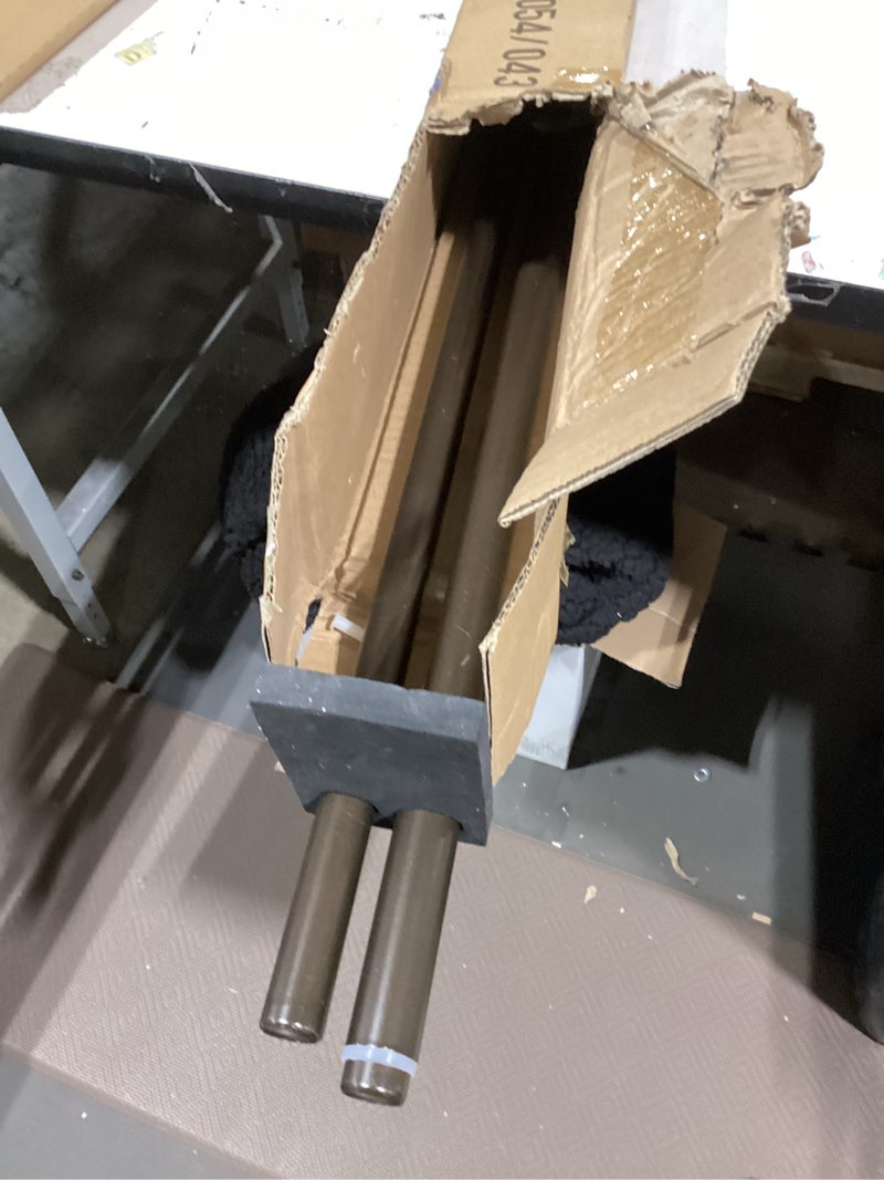 Condition photo showing As Is for decorative window curtain rod 1-inch diameter with modern design floral carved ball finials, drapery curtain pole extends from 72 to 144 inches,floral antique bronze floral antique bronze 72-144"