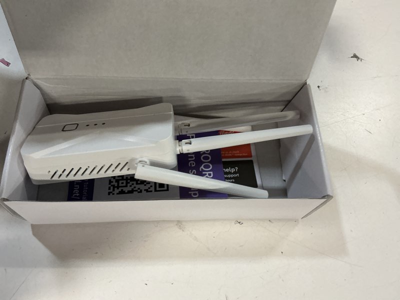 Condition photo showing As Is for wifi extender signal booster, 2026 wifi extender ac1200mbps dual band (5.8ghz/2.4ghz), wifi booster with ethernet port for home covers up to 10000 sq.ft, compatible with more devices white