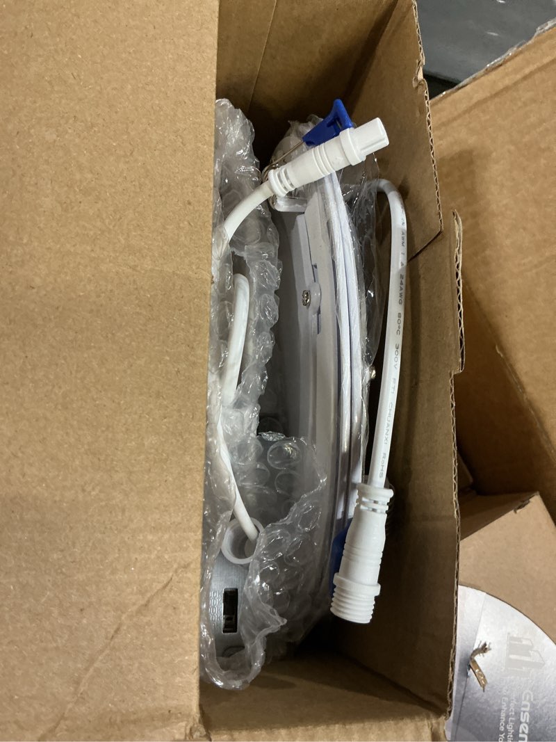 Condition photo showing Good Condition for Ensenior 12 Pack 6 Inch LED Recessed Ceiling Light, Dimmable, 2700K-5000K 5CCT, 1200LM 12W 120V, High Brightness Canless Wafer Downlight - ETL&FCC&IC 6 inch 2700k/3000k/3500k/4000k/5000k - 5cct White