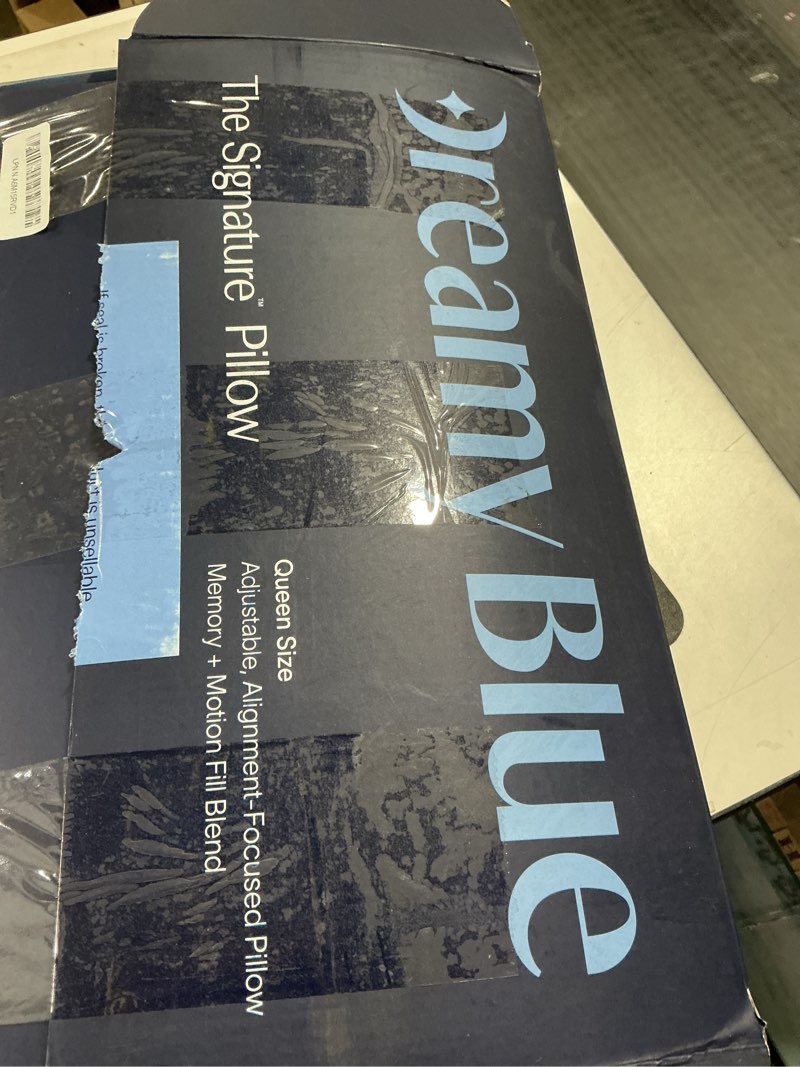 Condition photo showing Good Condition for DreamyBlue Signature Pillow w/Adjustable Loft • Shredded Memory Foam Fill • Neutral Alignment for Si