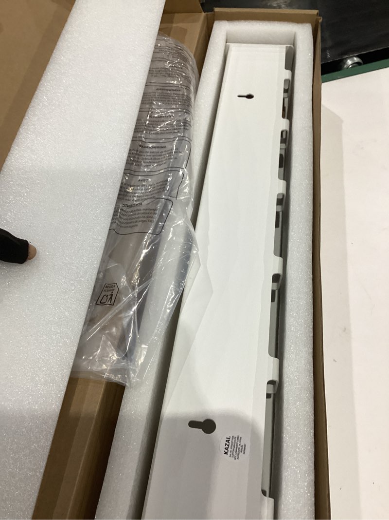 Condition photo showing Good Condition for kazai.® coat rack wall mount with shelf 'tone' | modern design coat hanger with hidden hooks and storage | hat rack with shelf in metal | wall-mounted purse organizer | white white 6 hooks