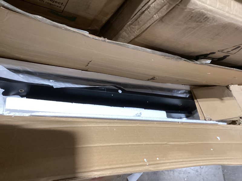 Condition photo showing As Is for DWANTON Dog Crate Furniture with Cushion, Wooden Kennel Table with Double Doors, Indoor Dog House, Extra Large Size, 43.3" L, Black 43.3"L x 29.1"W x 31.7"H Black