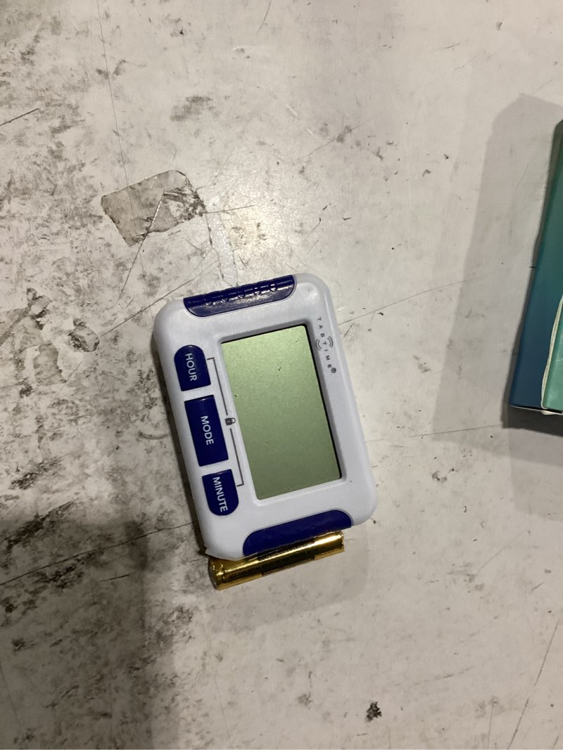 Condition photo showing New/Like New for tabtime pill reminder & timer - 8 daily medication alarms, pill alarm clock | up to 8 daily alarms for pills & medication. loud reminder for seniors, elderly, dementia & parkinson's. battery operated