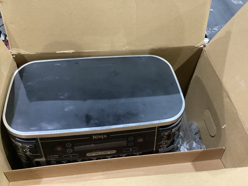 Condition photo showing As Is for Ninja Crispi Pro 6-in-1 Glass Air Fryer | 6qt & 2.5qt Glass Containers with Storage Lids | Non-Toxic | Meal Prep, Microwave, Freezer & Dishwasher Safe | Air Fry, Bake & More | Cyberspace | AS101CY