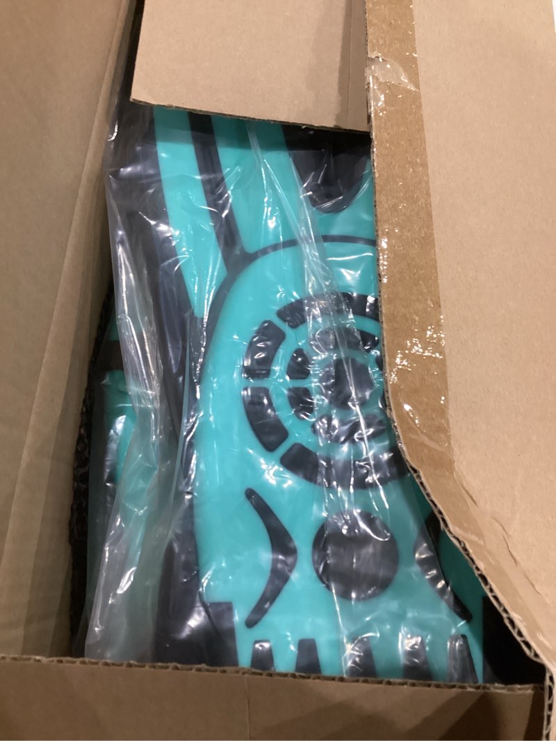 Condition photo showing New/Like New for Snorkeling Gear for Adults, 4 in 1 Adult Snorkel Set with Panoramic View Snorkel Mask, Dry Top Snorkel, Adjustable Short Fins and Travel Bag, Snorkel Set with Fins for Snorkeling Diving Turquoise Blue S/M(36-41)