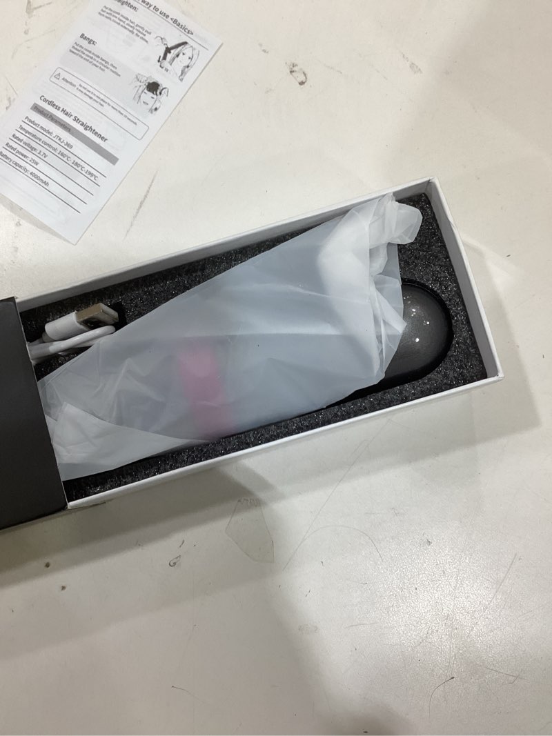 Condition photo showing As Is for Go Brush Pro 2026 Cordless Hair Straightener Brush, 300M Negative Ionic Anti-Frizz, MCH Fast Heating, 3 Temp, 4000mAh Type-C, Portable Travel Styling Tool for Women Silver Gray