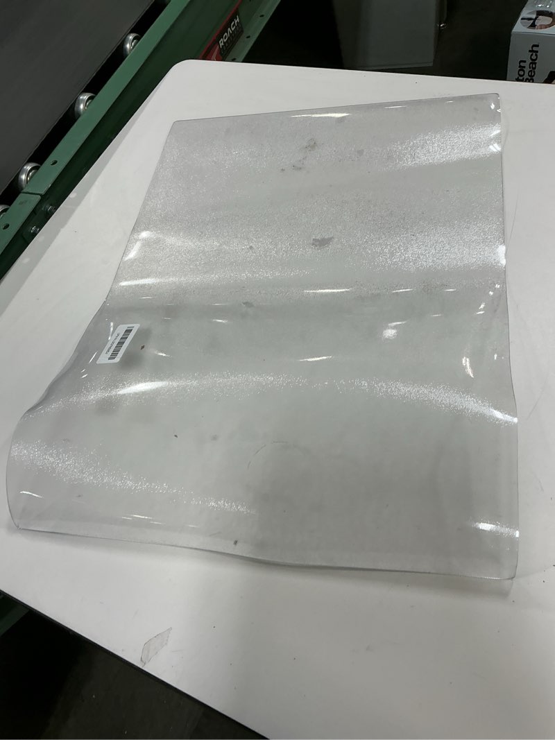 Condition photo showing As Is for Frosted Clear Table Protector 17 x 24 Inch, 2mm Thick Plastic Table Cover, Waterproof PVC Clear Tabl