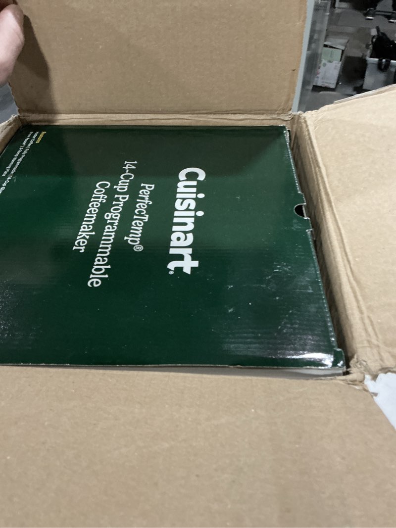 Condition photo showing As Is for Cuisinart 14-Cup Coffee Maker, Programmable PerfecTemp Glass Carafe Coffee Machine with 1-4 Cup Setting, Brew Strength Control and Brew Pause, Stainless Steel, DCC-3200NAS 14-Cup Glass Stainless