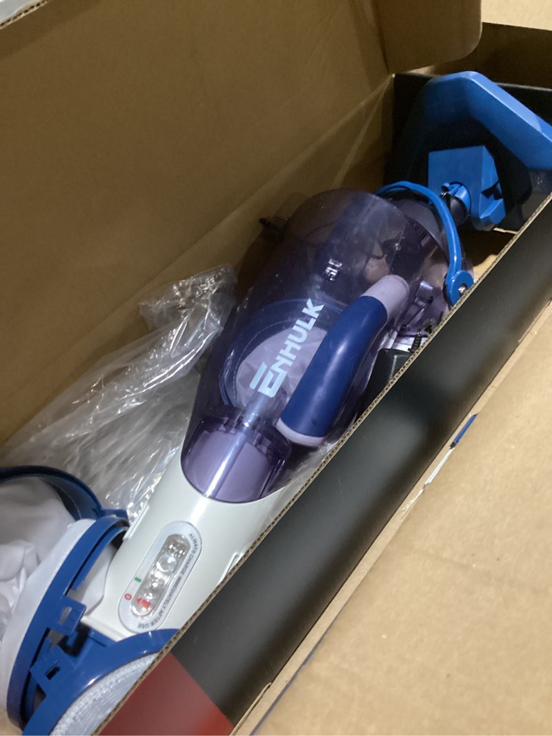 Condition photo showing Good Condition for pool vacuum for above ground pool with a telescopic pole, running time up to 1h, t403 handheld rechargeable pool cleaner with powerful suction up to 18.5 gallons/min, ideal for leaves, debris l1 blue