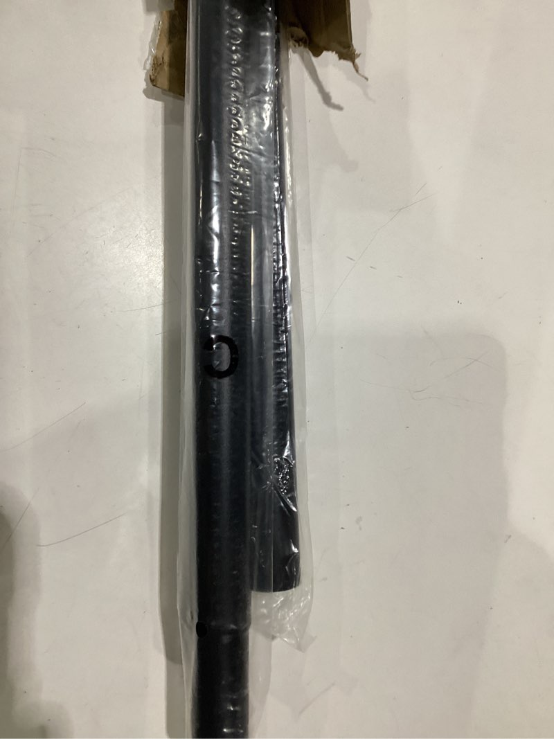 Condition photo showing As Is for extra long tension curtain rod no drill by ezfurni, 82–123 inch heavy duty tension rod with lock-in stability, spring-loaded non-slip secure hold for shower, window, patio, 1.26'' diameter, black black 82-123