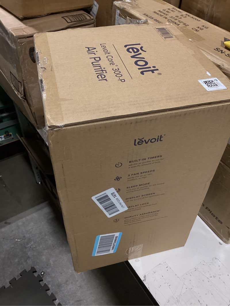 Condition photo showing Good Condition for levoit air purifier for home allergies pet hair in bedroom, covers up to 1073 ft² by 56w high torque motor, aham verifide, 3-in-1 filter with hepa sleep mode, remove dust smoke odor, core300-p, white