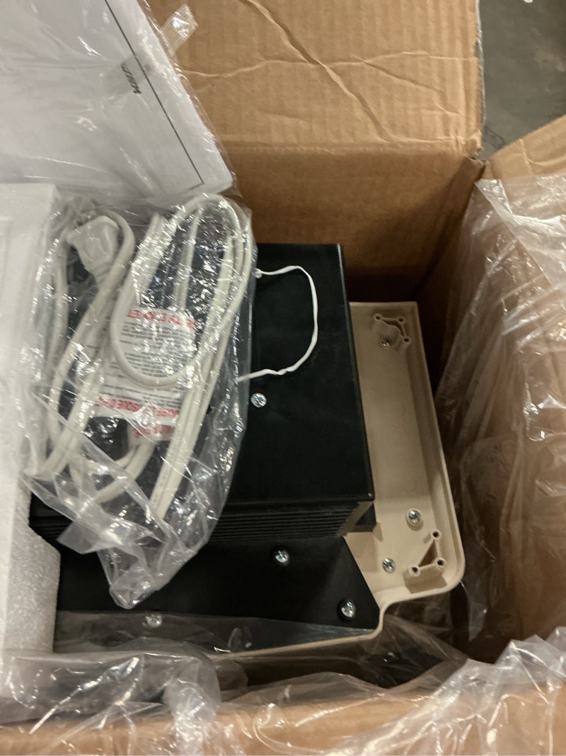 Condition photo showing As Is for homcom electric fireplace heater, freestanding fireplace stove with realistic logs and flame effect, 750w/1500w, beige