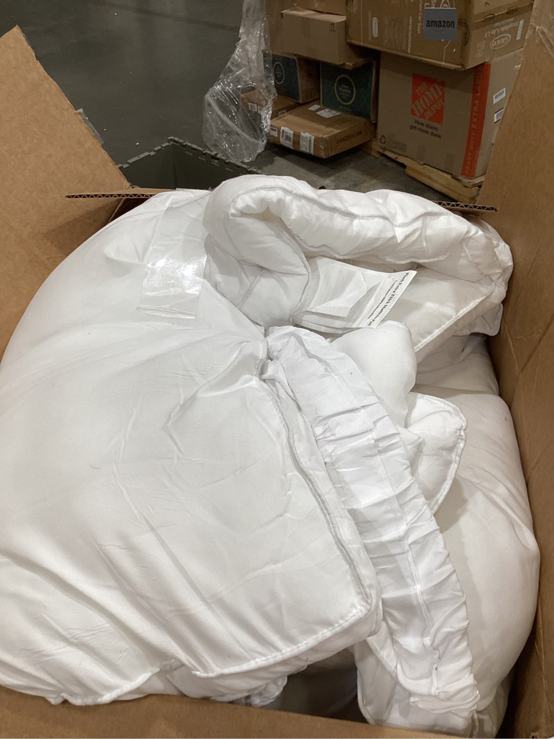 Condition photo showing As Is for whatsbedding 5in duck feather memory foam mattress topper,100% cotton top | 5 inch feather bed mattress topper, 100% cotton thick mattress pad, elastic bands