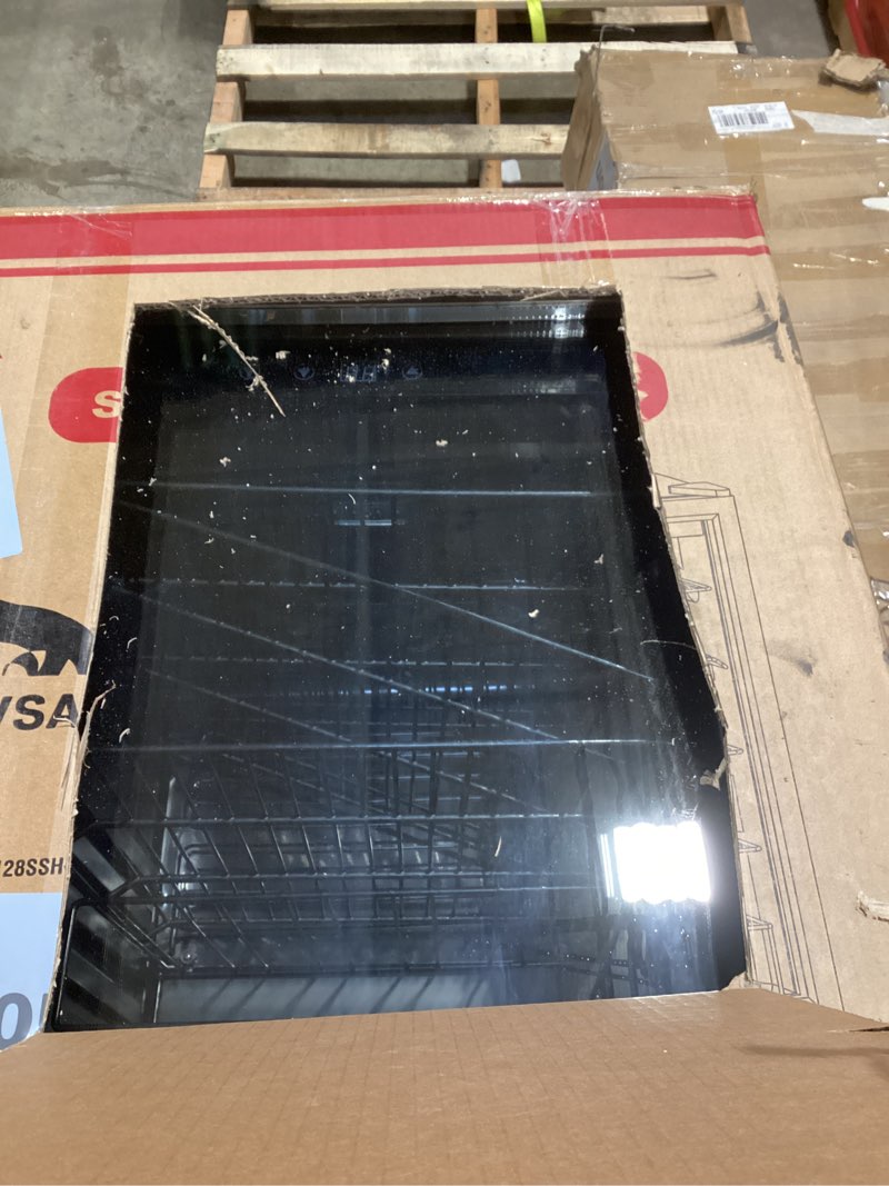 Condition photo showing Good Condition for cowsar 4.5 cu.ft wine fridge 37 bottle, etl approved freestanding wine cooler 145 can beverage refrigerator with stainless steel reversible glass door, drink fridge for home bar, kitchen, game room silver 4.5 cu.ft