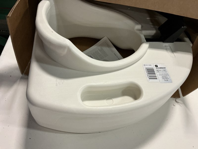 Condition photo showing Good Condition for medline - elevated toilet seat riser with microban antimicrobial protection - white