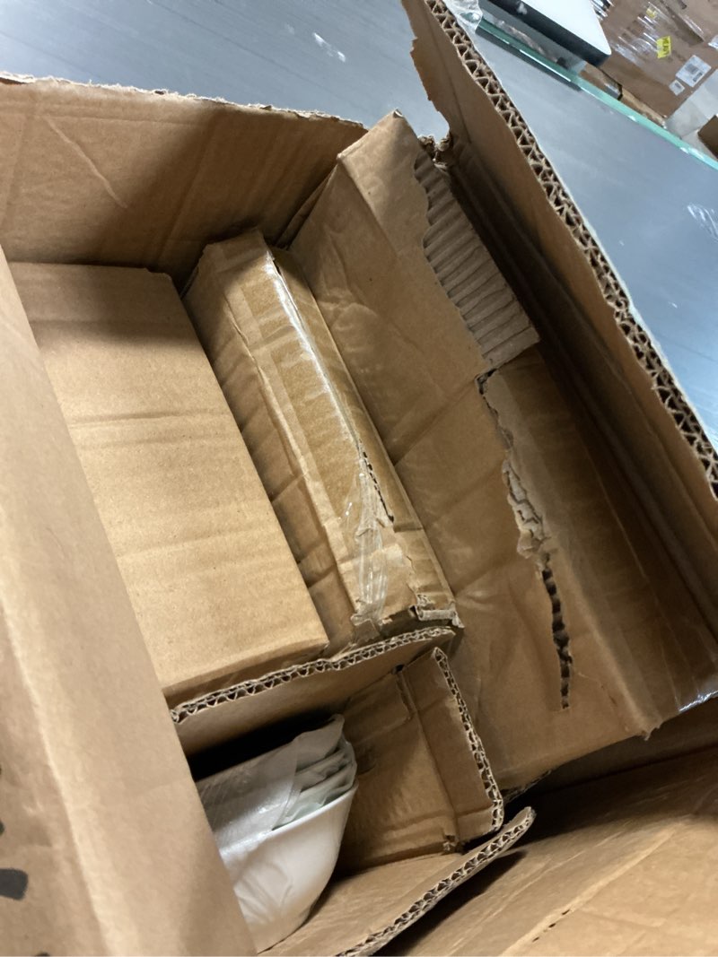 Condition photo showing As Is for 16 Piece Christmas Dinnerware Sets with Green Edge, Christmas Tree Porcelain Dinnerware Set for Xmas (4 * 10.5 Inch Plates, 4 * 8 Inch Plates, 4*Bowls, 4*Mugs)