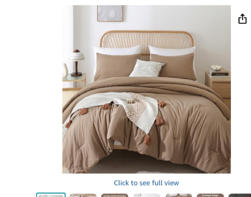 rosgonia queen comforter set dark khaki brown, 3pcs bedding comforter sets(1 comforter & 2 pillowcases) all season lightweight bedspread blanket quilt