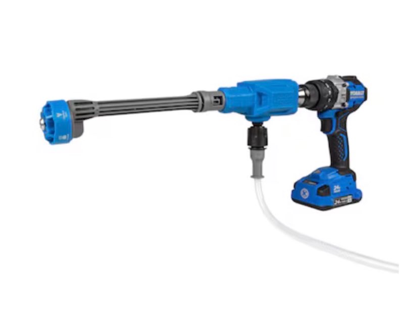 rotopower power cleaner drill attachment 500-psi 1-gpm cold water battery pressure washer with 1 spray tips