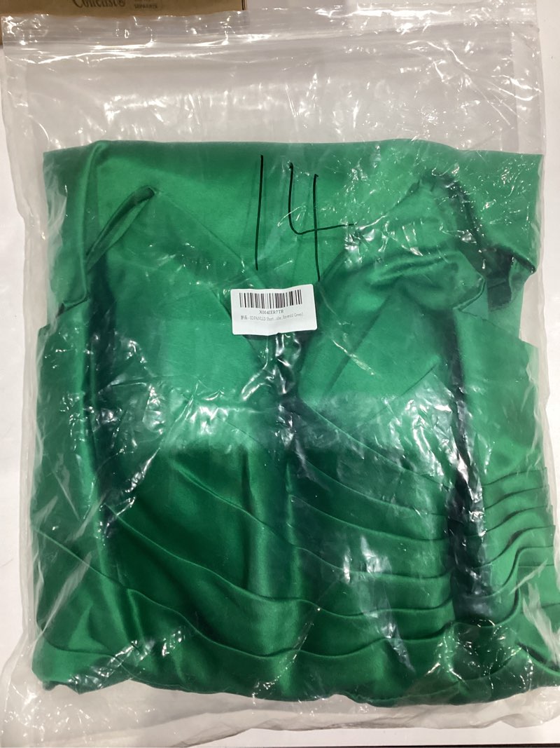Condition photo showing New/Like New for Short Homecoming Dresses Spaghetti Strap Satin Dresses for Women 2024 Party 14 Emerald Green
