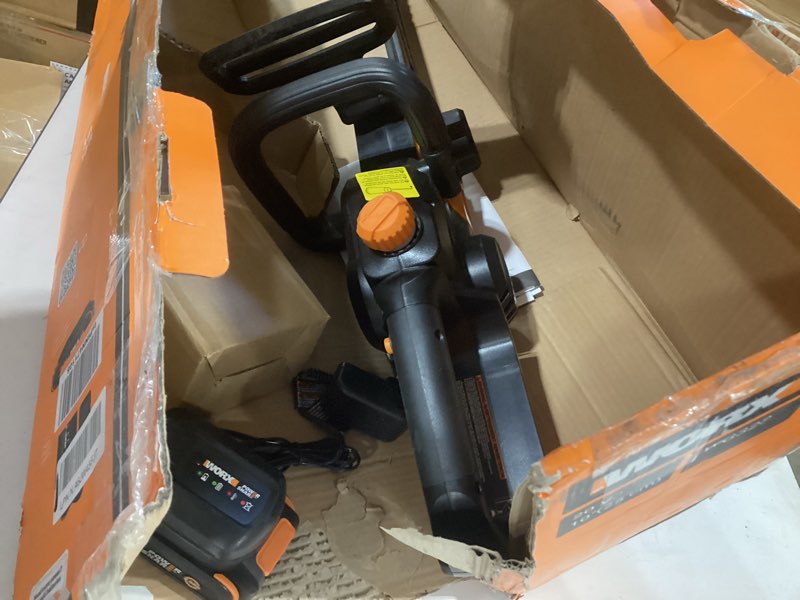 Condition photo showing Good Condition for worx wg323 20v power share 10" cordless pole/chain saw with auto-tension (battery & charger included) 20v 10'' cordless pole saw