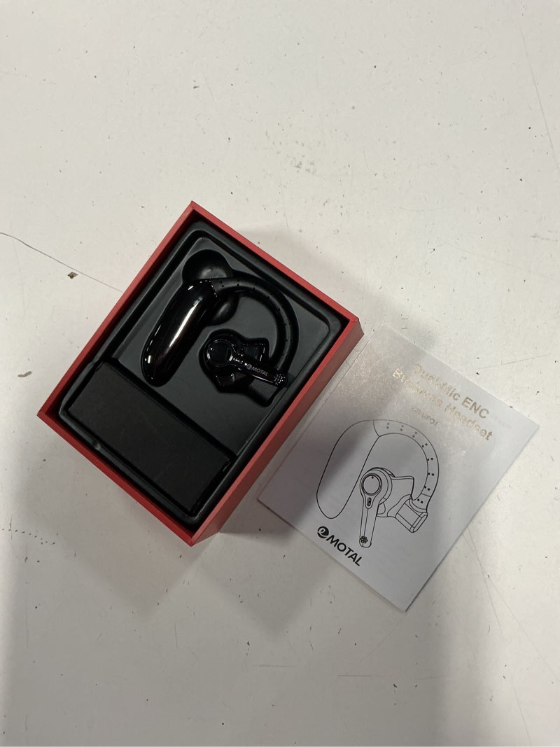 Condition photo showing Good Condition for emotal dual-mic ai noise cancelling bluetooth headset for cell phones, 10 days standby 30hrs hd talktime bluetooth earpiece ipx6 waterproof ultralight for driving/truckers/business, black