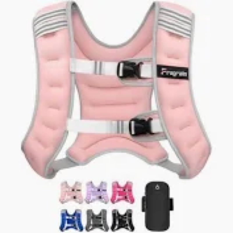 Fragraim Weighted Vest for Women Men - 12lb Weight Vest with Reflective Stripe, Detachable Phone Pou