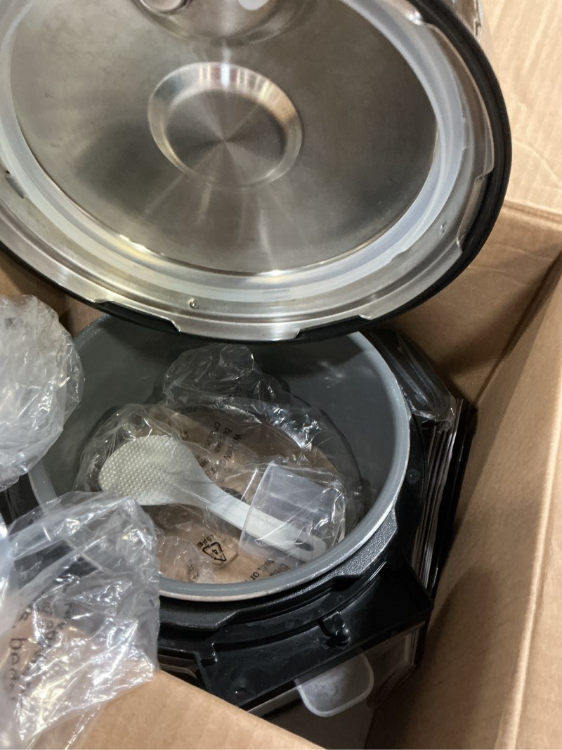 Condition photo showing As Is for Electric Pressure Cooker 6 Qt, 9 Functions Programmable Instant Pot with IMD Touchscreen, Rice Cook, Slow Cook, Steam, Sauté, Warm, 16+ Safety Features, 1000W Silver 6 Quarts Silver