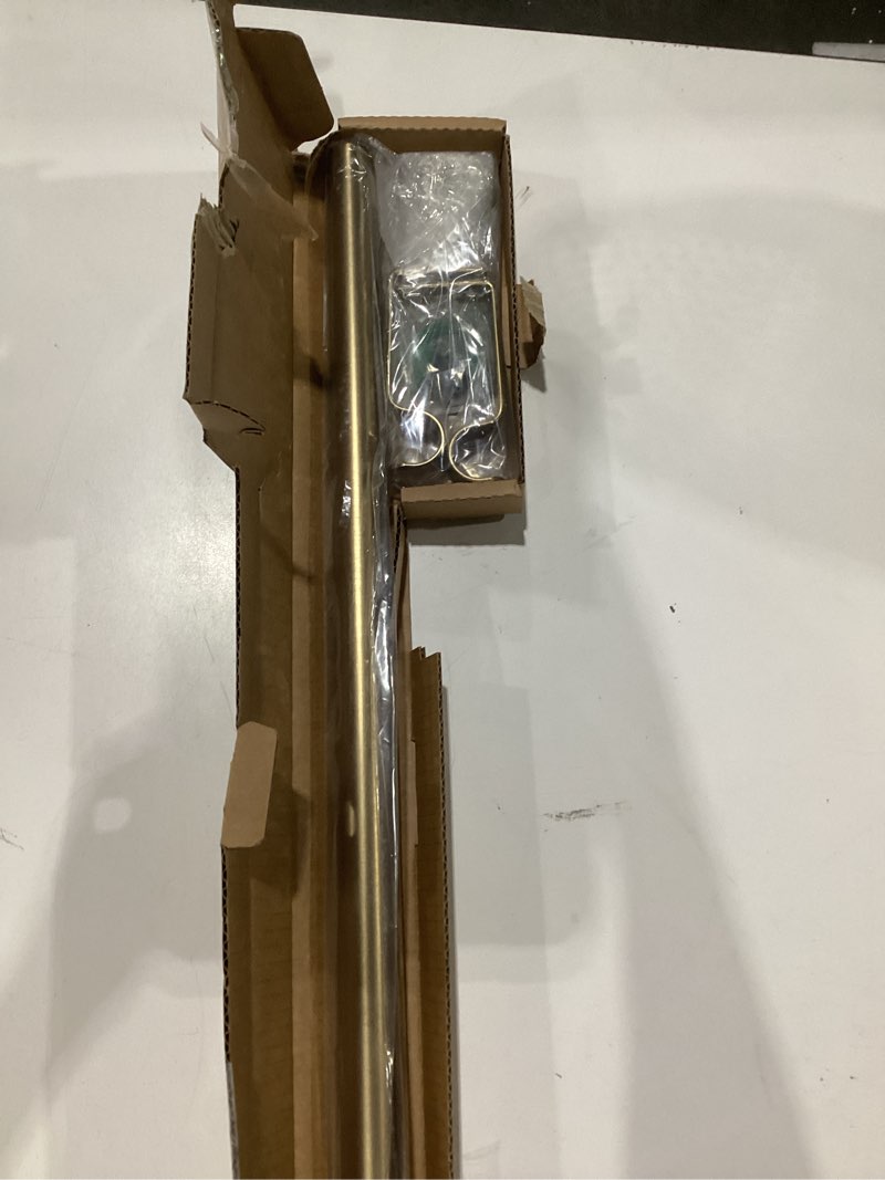 Condition photo showing Good Condition for ivilon drapery window curtain rod - end cap style design 1 inch pole. 28 to 48 inch color warm gold 28 to 48 in.